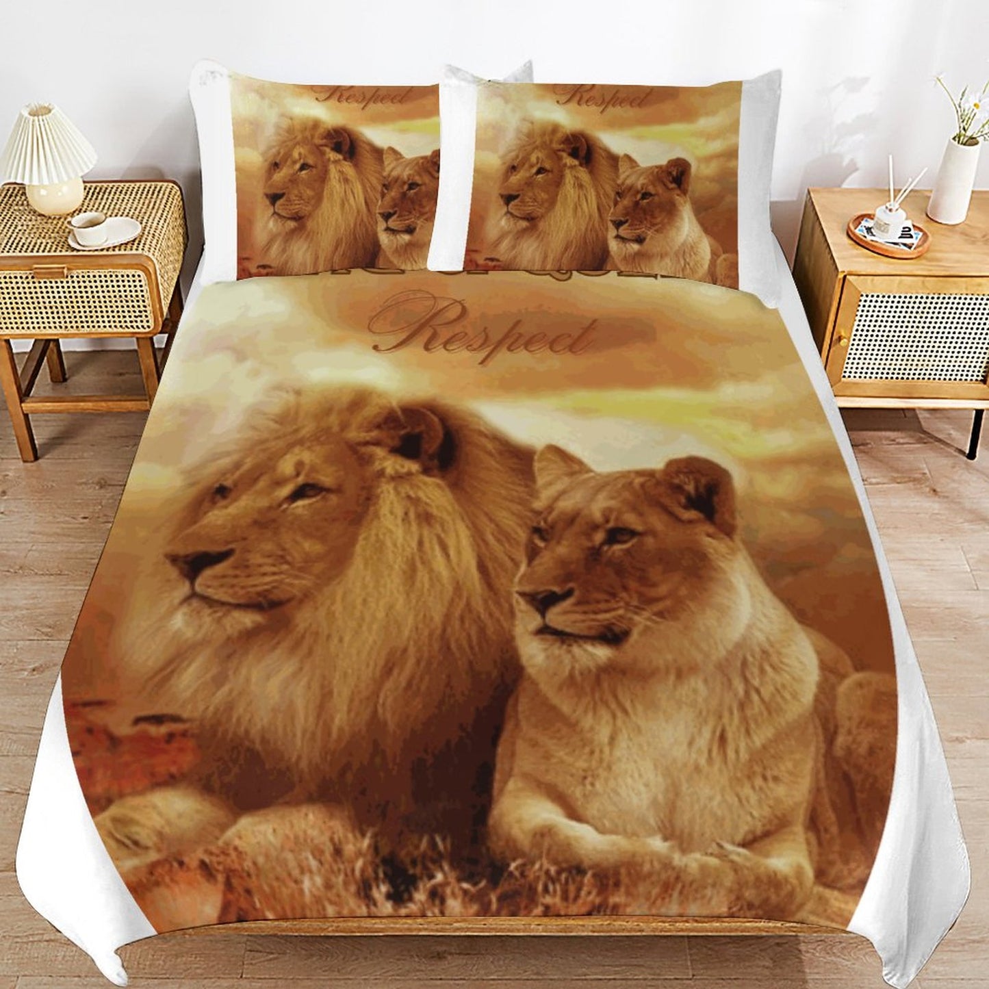 3-Piece Bedding Set-102"x90"/ 259x229cm (Dual-sided Printing)