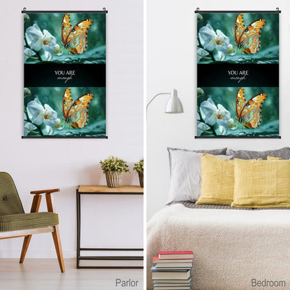 Canvas Hanging Poster with Scrolls-16"x24"/ 40x60cm-YOU ARE ENOUGH