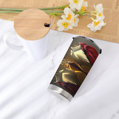 ROSE IN GOLD Car Travel Coffee Mug with Lid