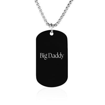 Titanium Steel Square Pendant Necklace-BIG DADDY