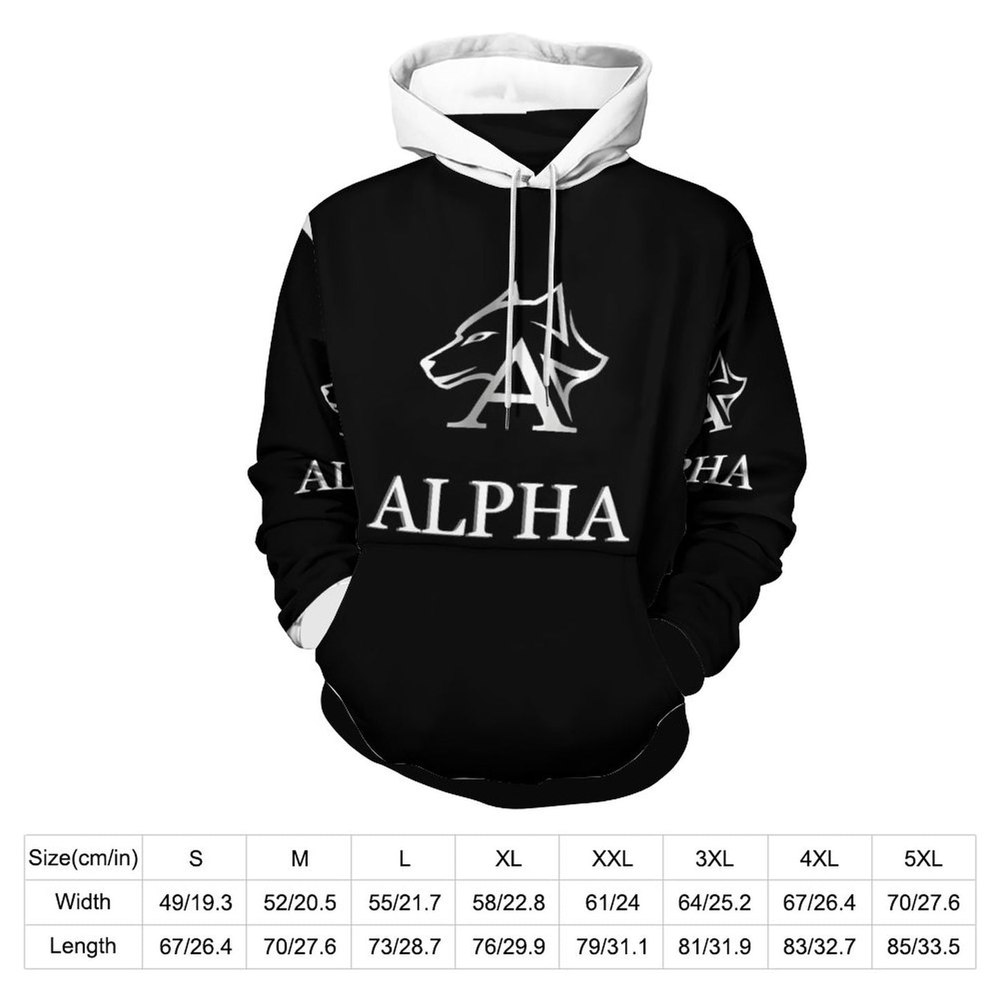 230gsm Men's Personalized Hoodie with Double-layer Cap (All-Over Printing)
