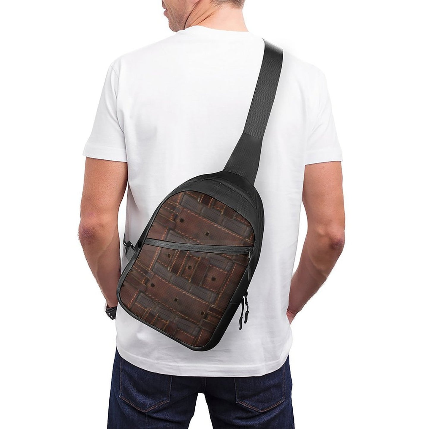 RUGGED LEATHER BUCKLE Print Crossbody Sling Bag