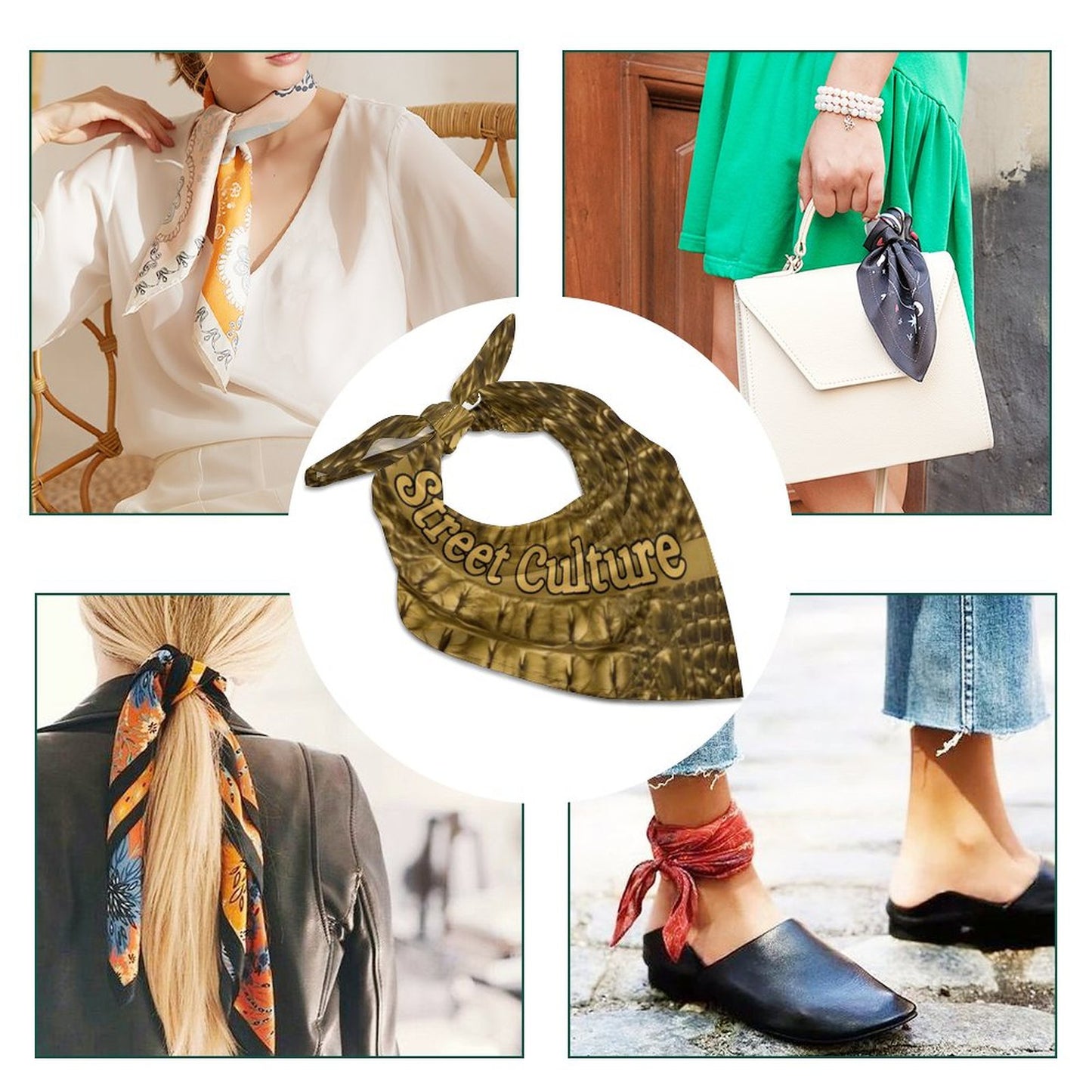 STREET CULTURE Square Scarf-Imitated Silk-2 sizes