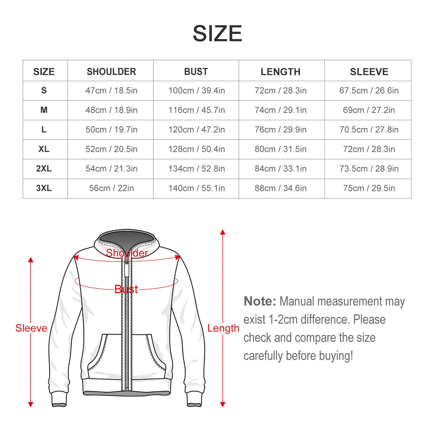 230gsm Custom Zip up Hoodie(All-Over Printing)