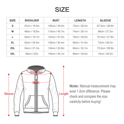 230gsm Custom Zip up Hoodie(All-Over Printing)