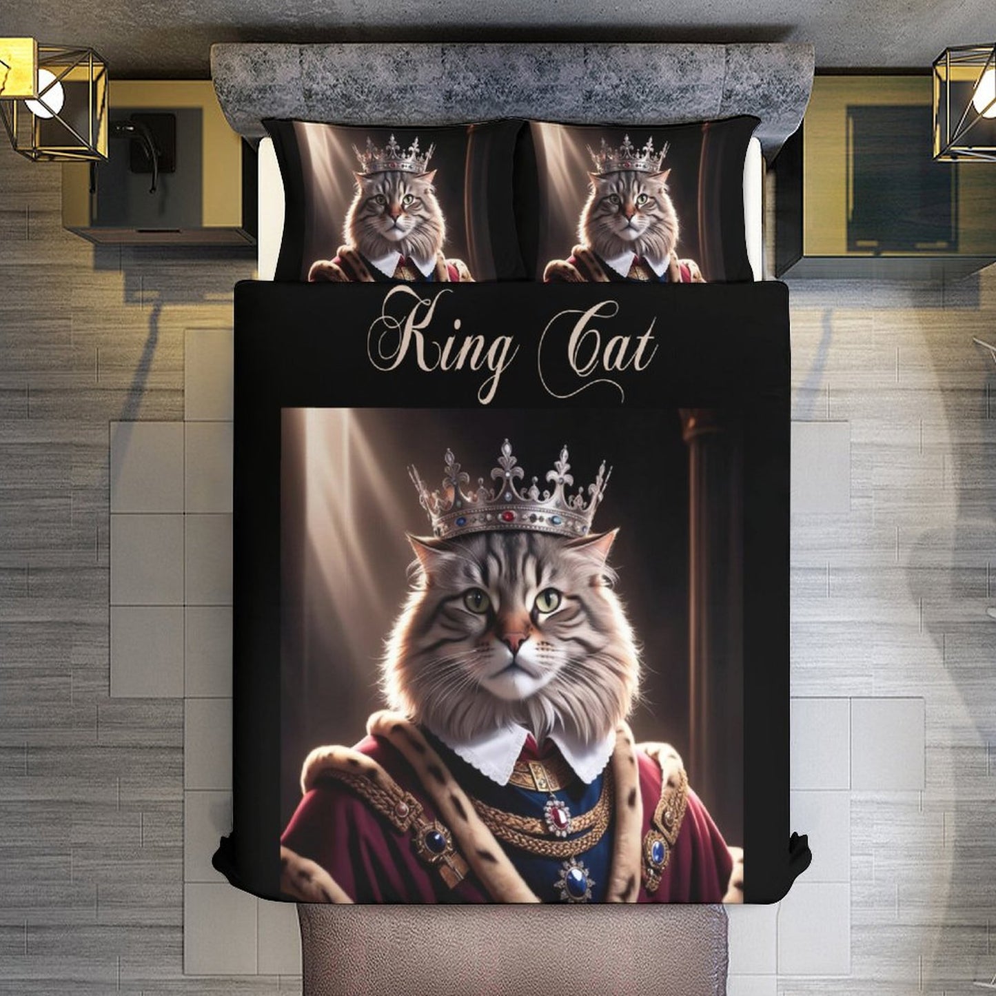 3-Piece Bedding Set-102"x90"/ 259x229cm (Dual-sided Printing)