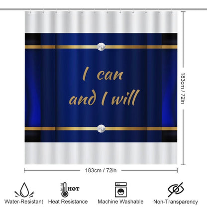 Shower Curtain Set with 3 Rugs