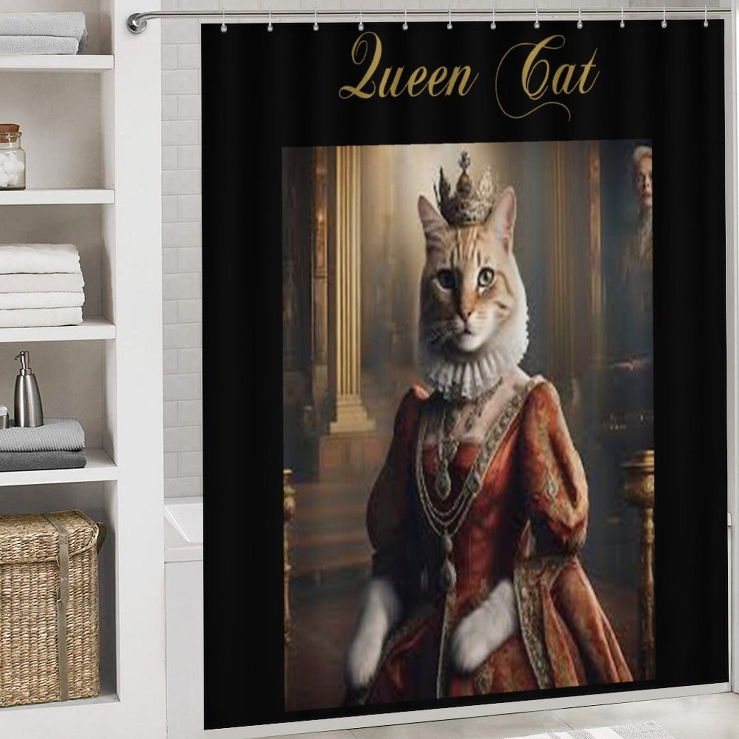 Shower Curtain Set with 3 Rugs