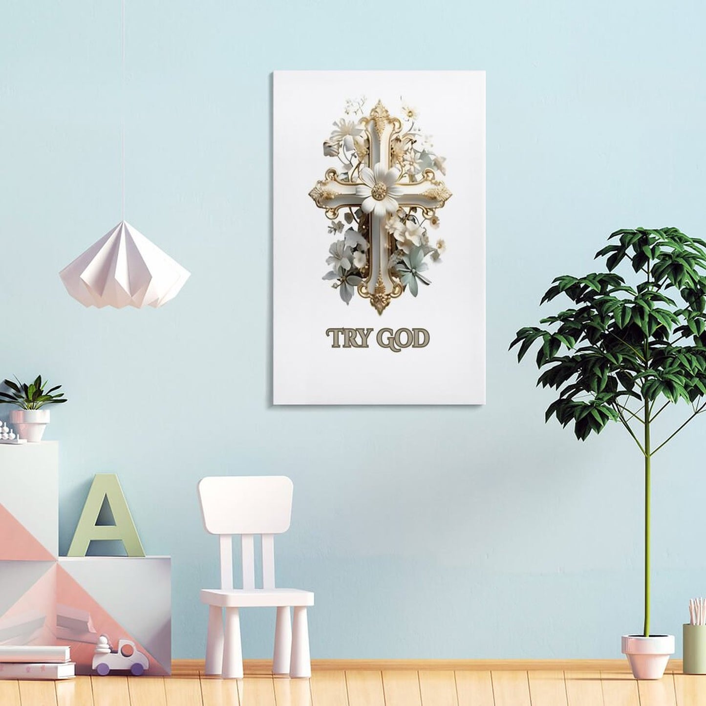 Framed Wooden Poster Hanging (Vertical 2:3)-8x12 inch-TRY GOD