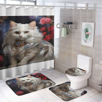 Shower Curtain Set with 3 Rugs
