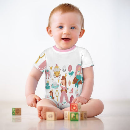Short Sleeve Baby Bodysuit Romper PLR (All-Over Printing)
