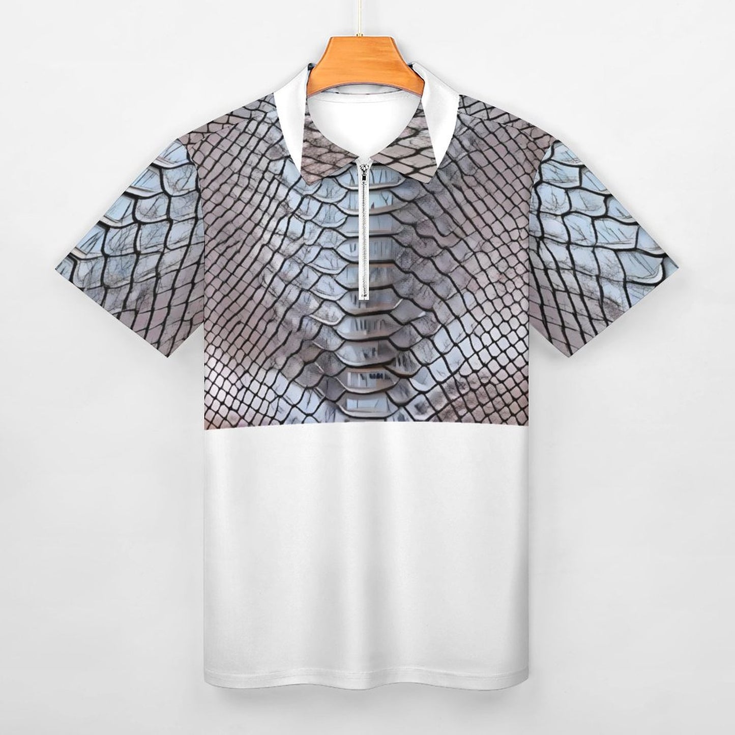 Men's Short Sleeve POLO Shirt with Zipper B470 (All-Over Printing)