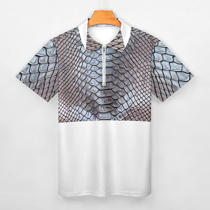 Men's Short Sleeve POLO Shirt with Zipper B470 (All-Over Printing)