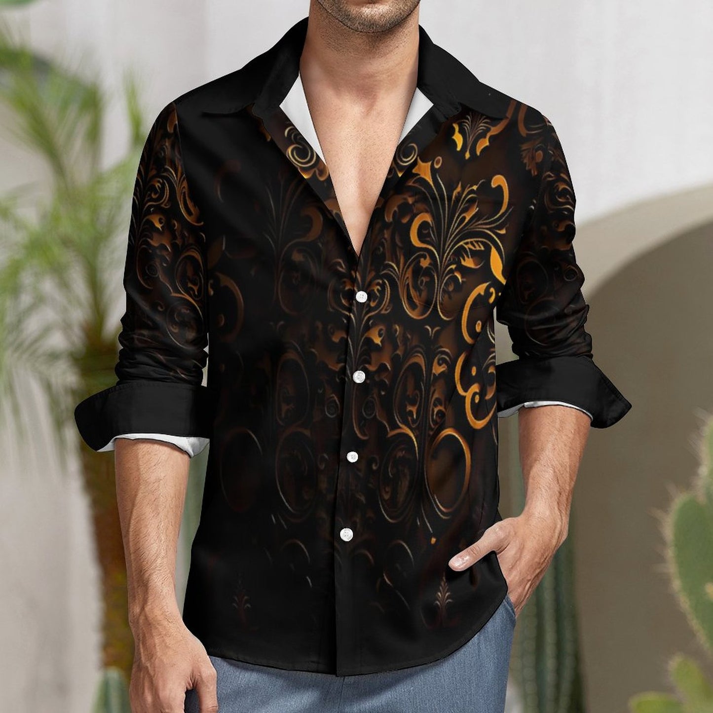 Men's Long Sleeve Shirt with Pocket LS (All-Over Printing)