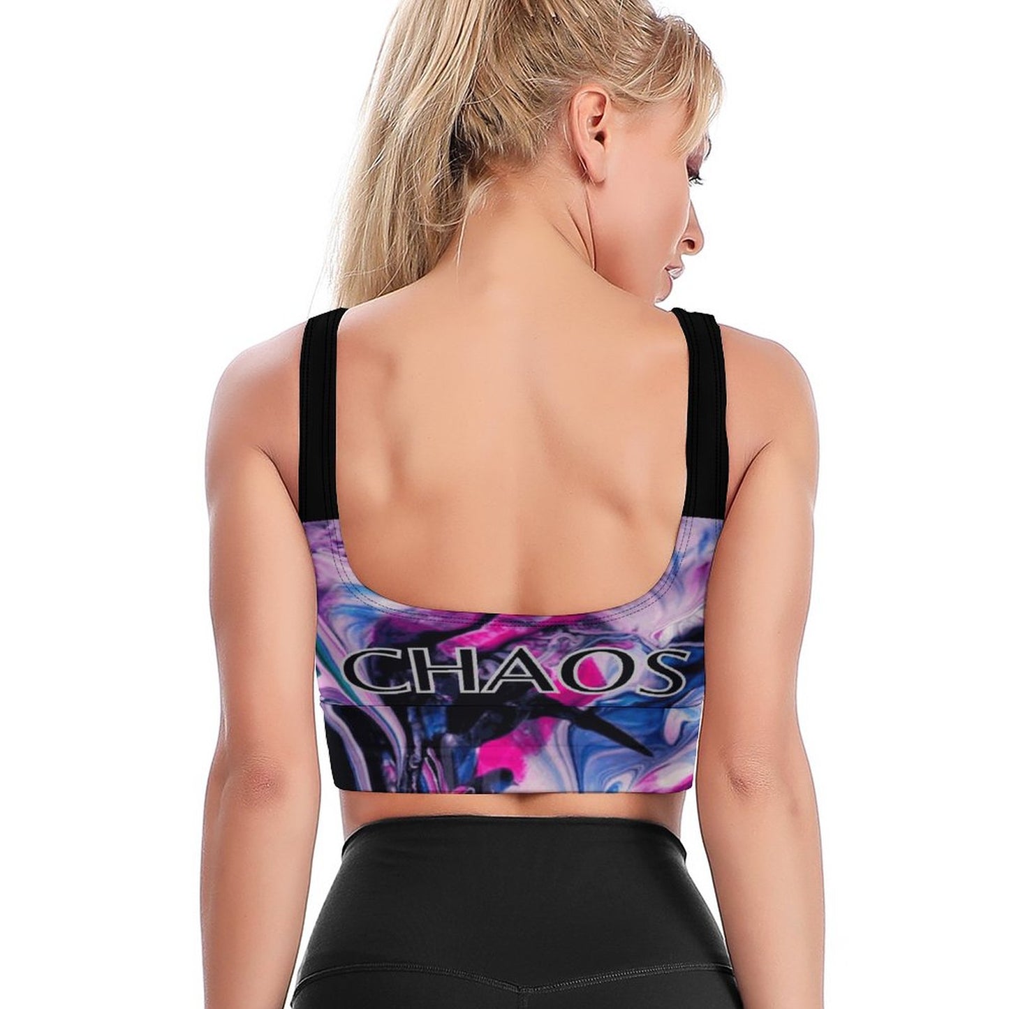 CHAOS Custom Sports Bra (black)-SMALL-2XL