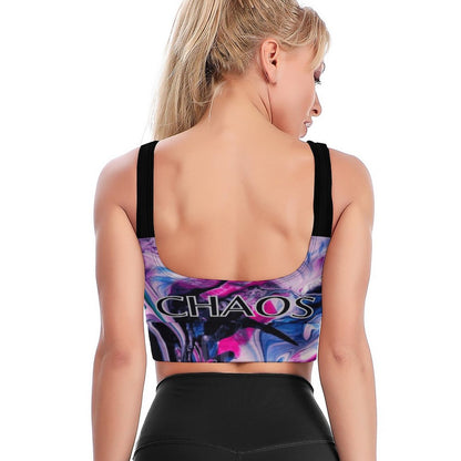 CHAOS Custom Sports Bra (black)-SMALL-2XL