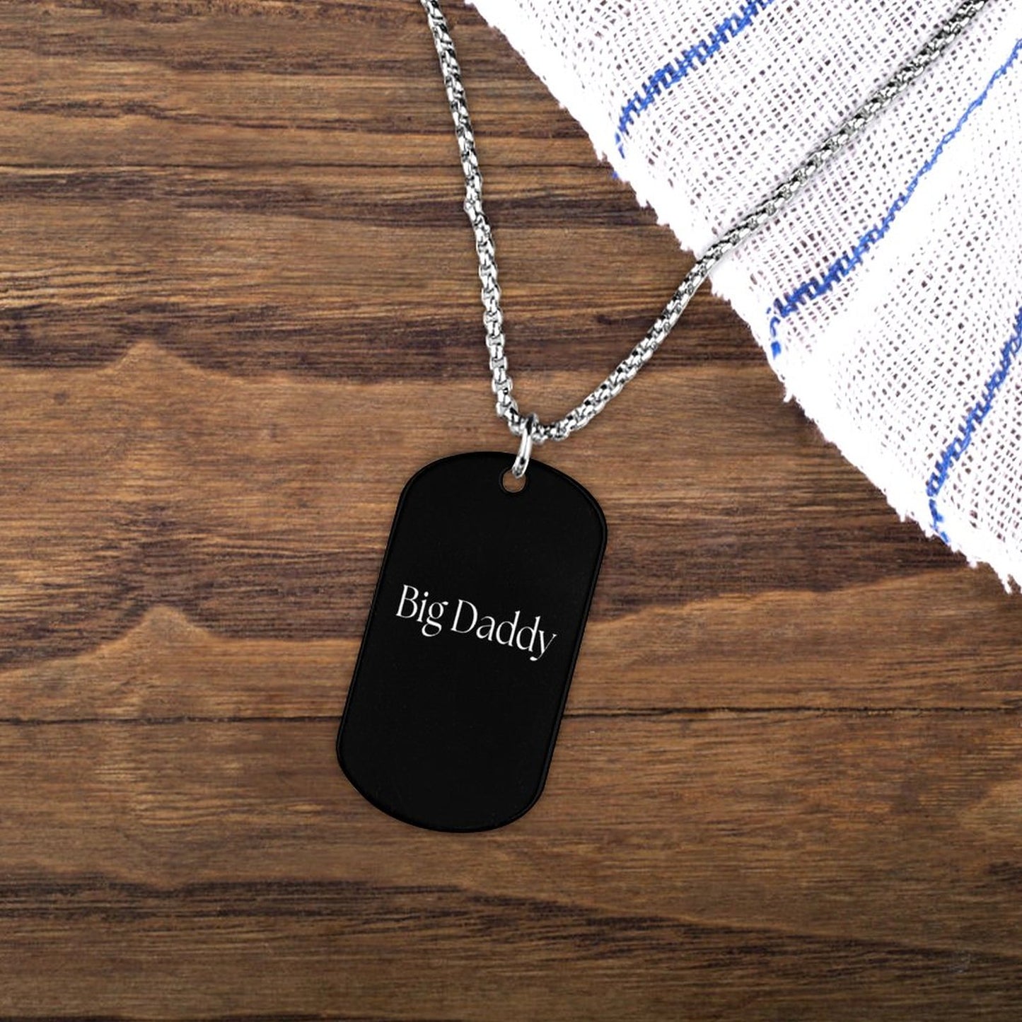 Titanium Steel Square Pendant Necklace-BIG DADDY