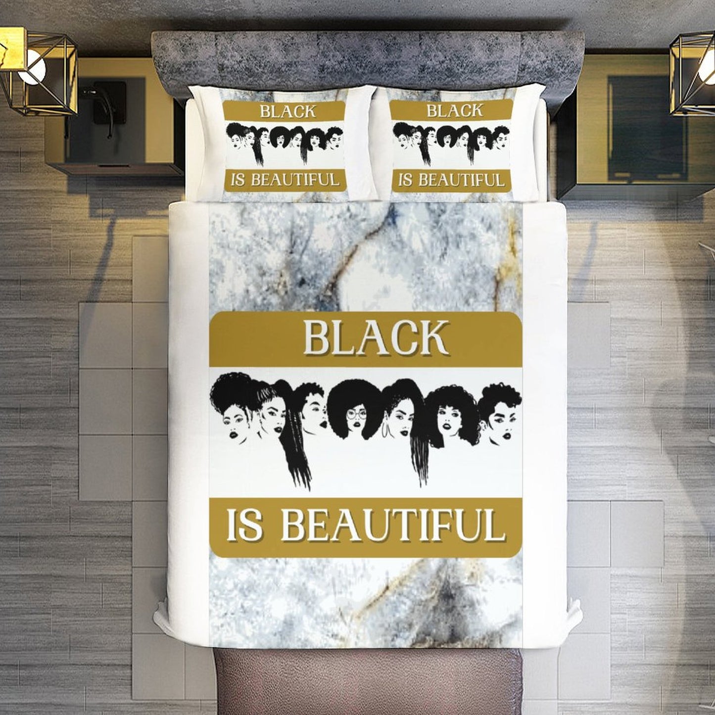 3-Piece Bedding Set-90"x90"/ 229x229cm (Dual-sided Printing)