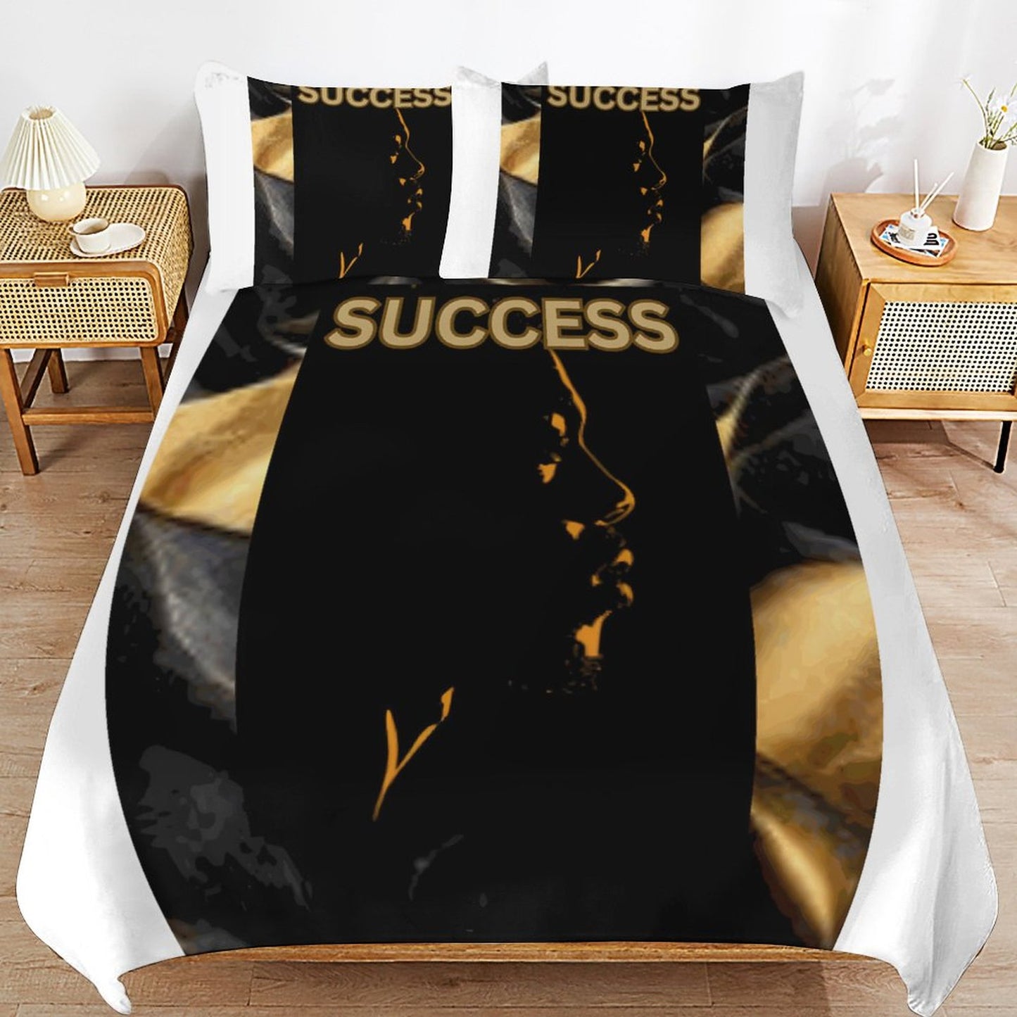3-Piece Bedding Set-90"x90"/ 229x229cm (Dual-sided Printing)