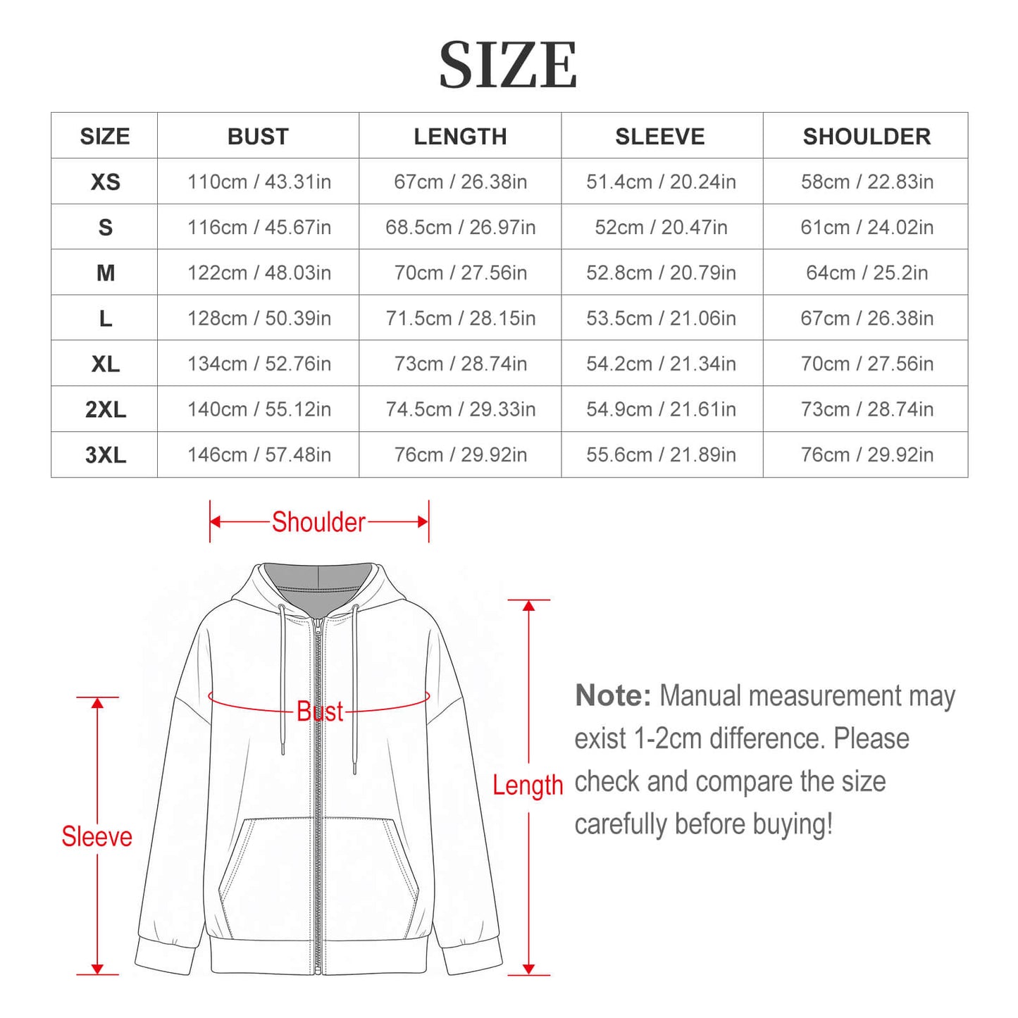 Women's Full Zip Hoodie(All-Over Printing)