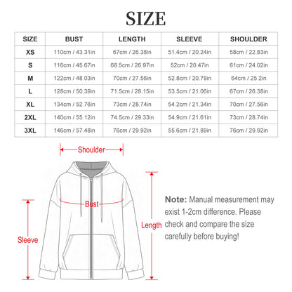 Women's Full Zip Hoodie(All-Over Printing)