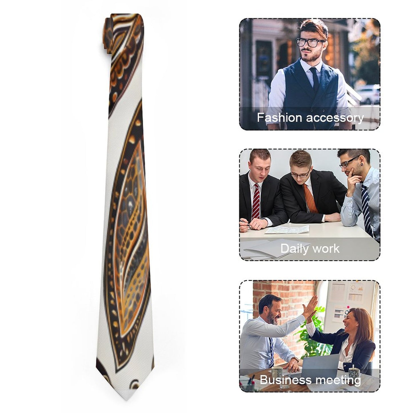 ORANGE PAISLEY Men's Formal Tie