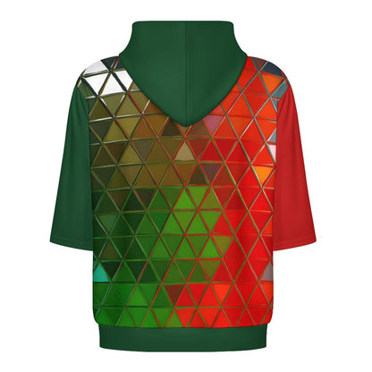 GLASS PRISM Half Sleeve Hoodie-SMALL-6XL