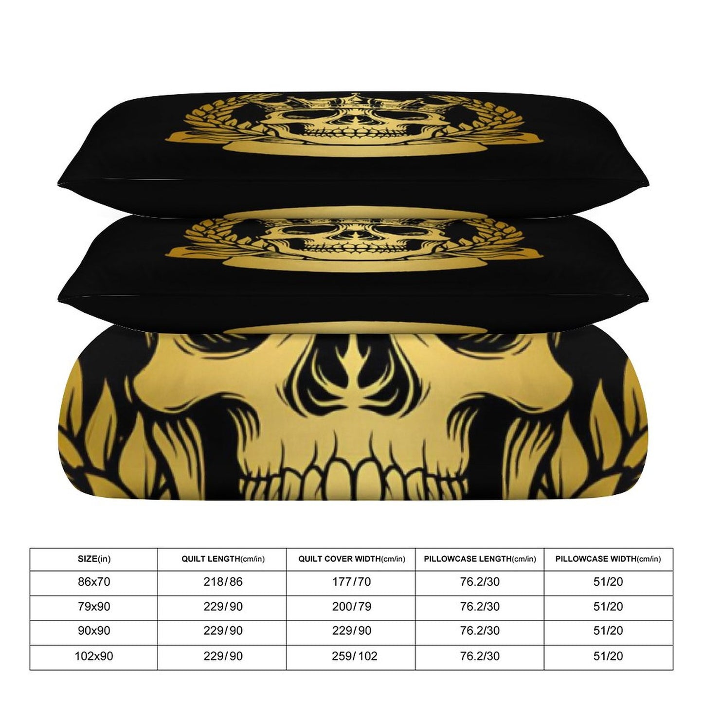 3-Piece Bedding Set-90"x90"/ 229x229cm (Dual-sided Printing)