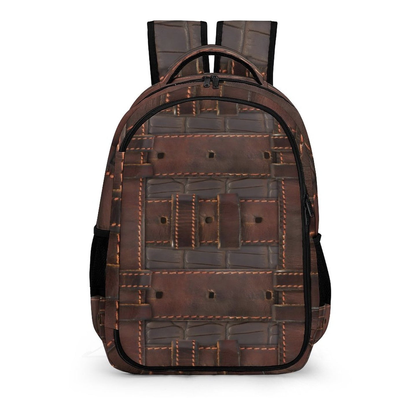 RUGGED LEATHER BUCKLE Print Backpack