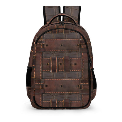 RUGGED LEATHER BUCKLE Print Backpack