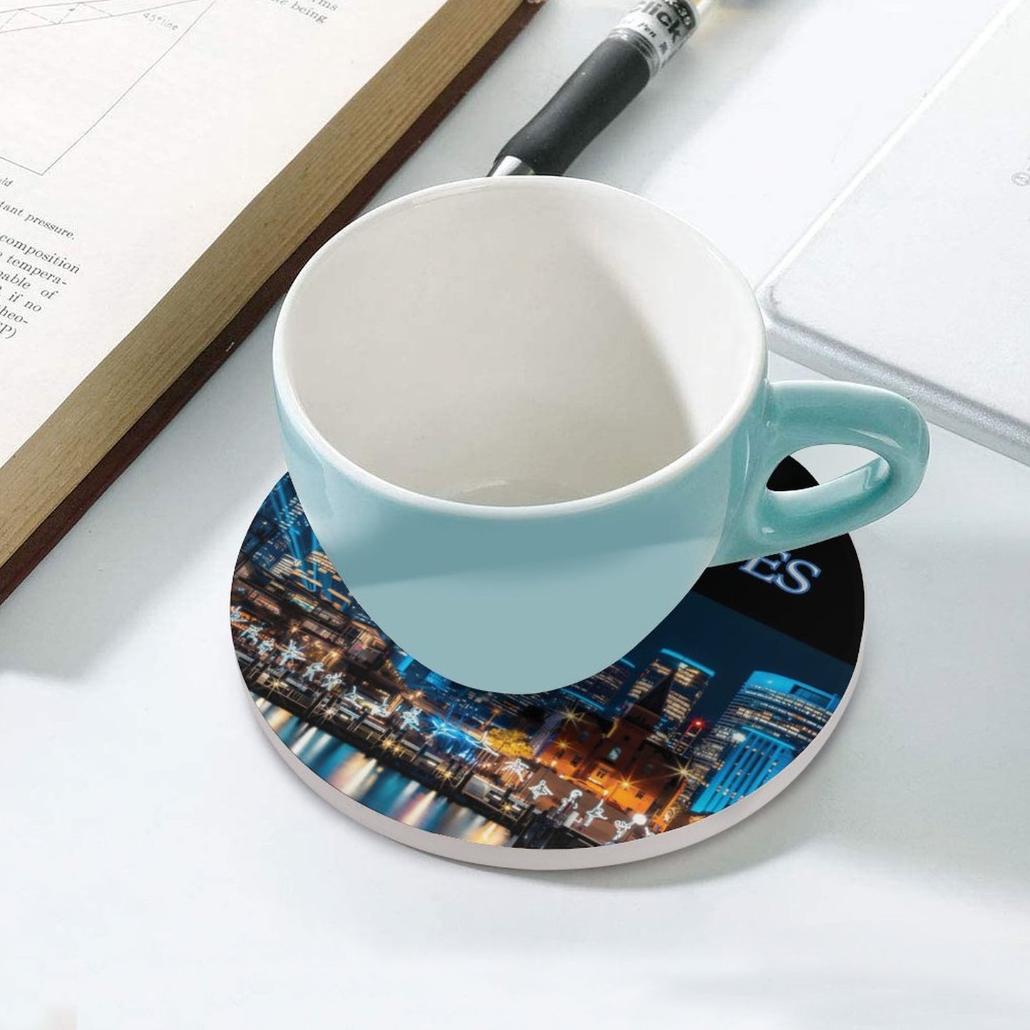MAKING POWER MOVES Round Ceramic Coaster