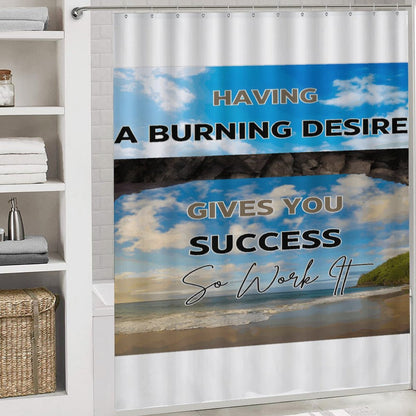 Shower Curtain Set with 3 Rugs