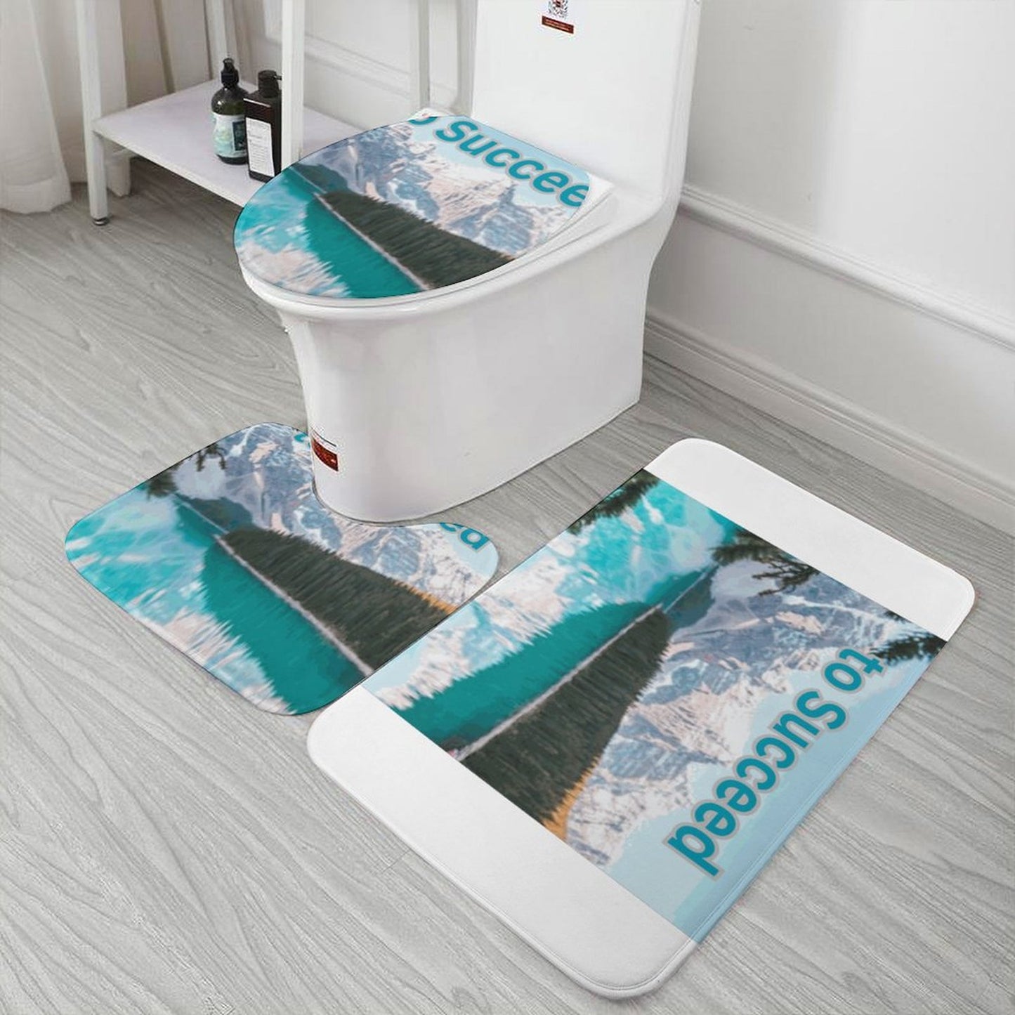Coral Velvet Restroom Rug Set of 3-19.7"x31.5"/50x80cm
