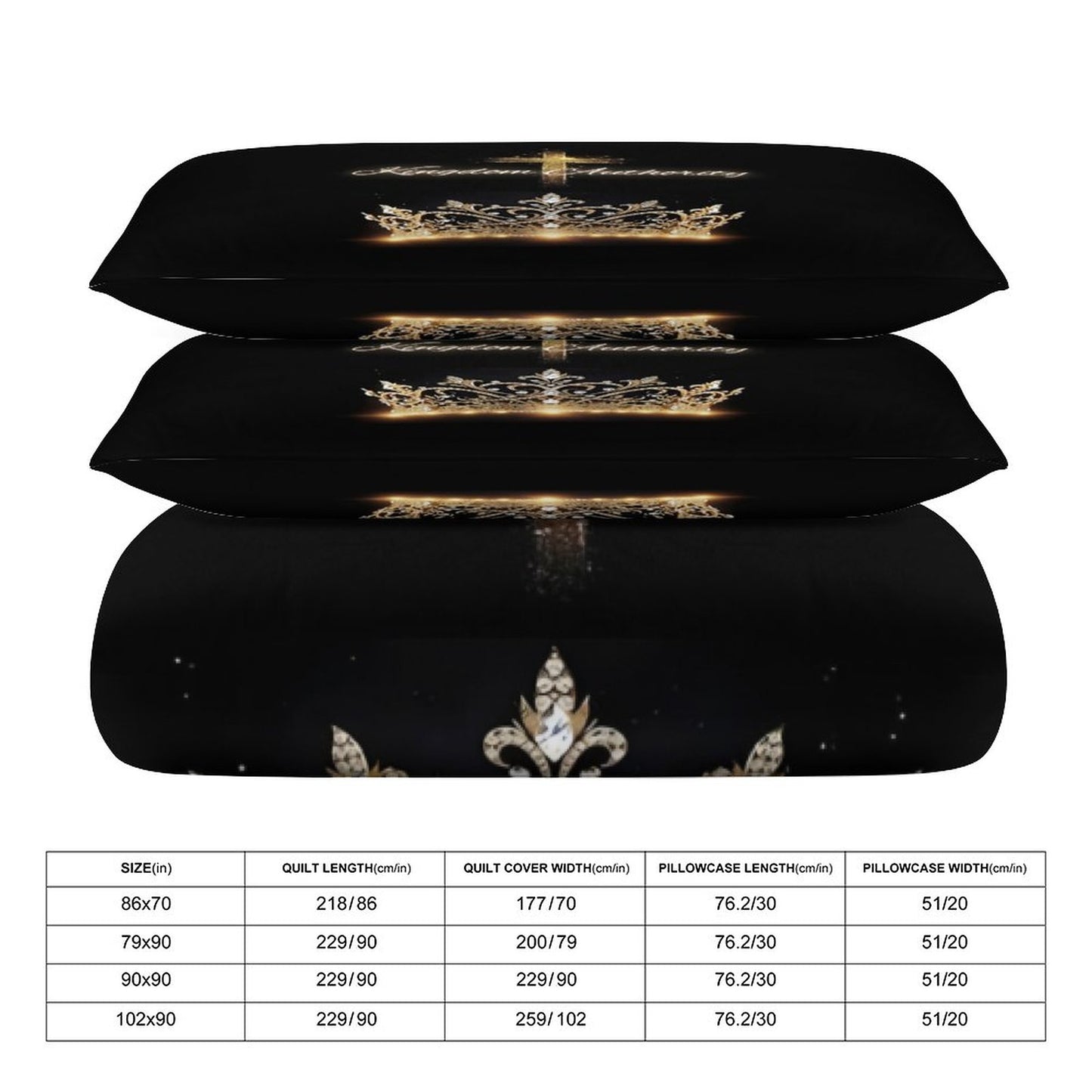 3-Piece Bedding Set-86"×70"/ 218×177cm (Dual-sideded Printing)
