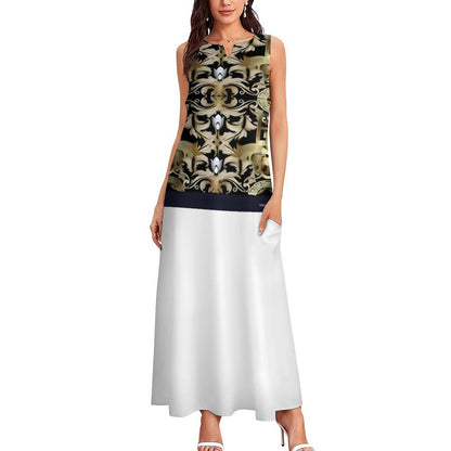 Sleeveless Ankle-length Dress GQ (All-Over Printing)