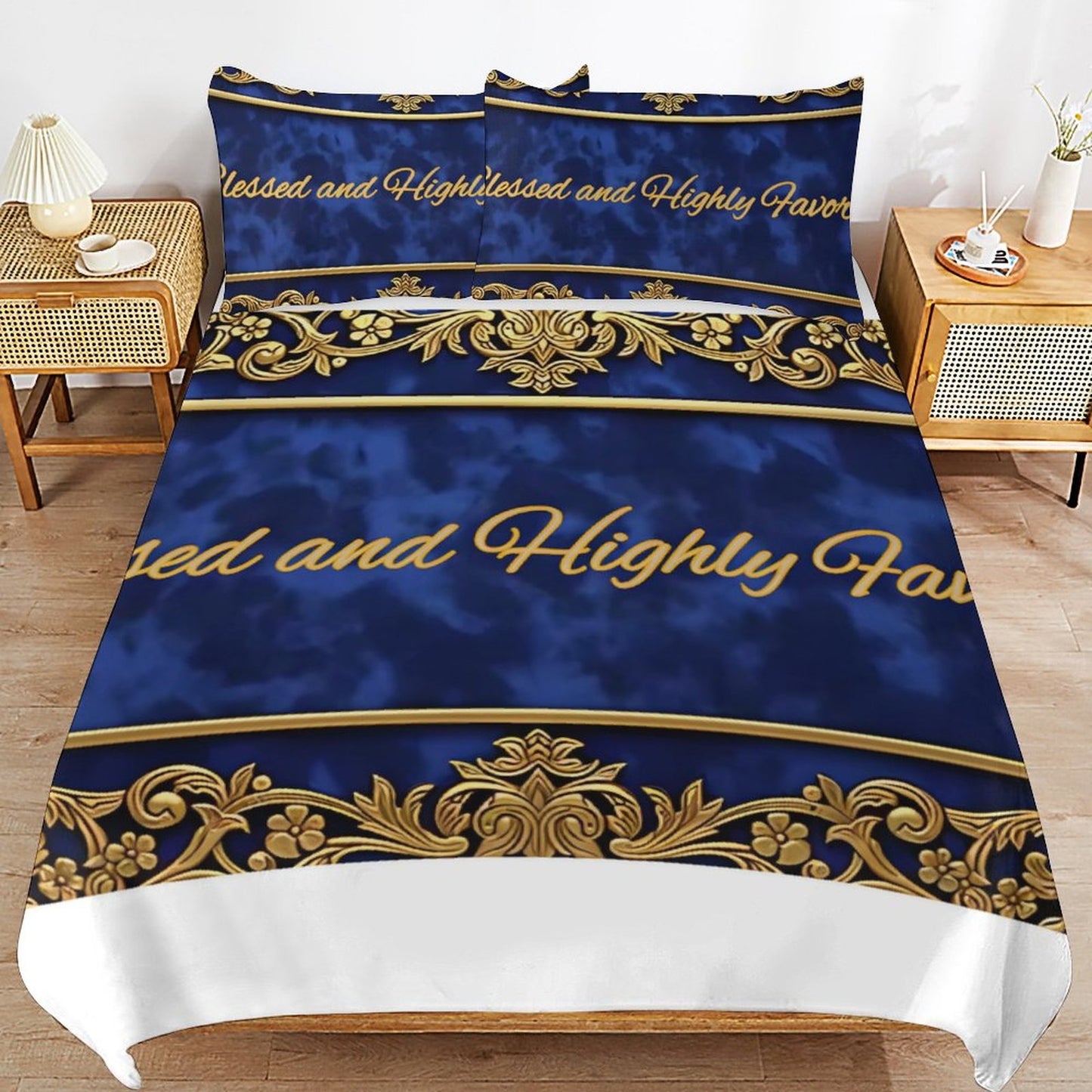 3-Piece Bedding Set-86"×70"/ 218×177cm (Dual-sideded Printing)