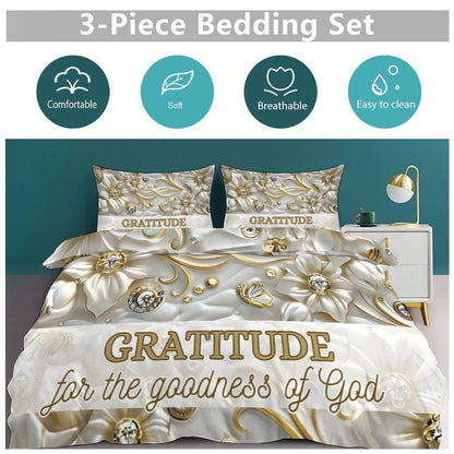 3-Piece Bedding Set-86"×70"/ 218×177cm (Dual-sideded Printing)