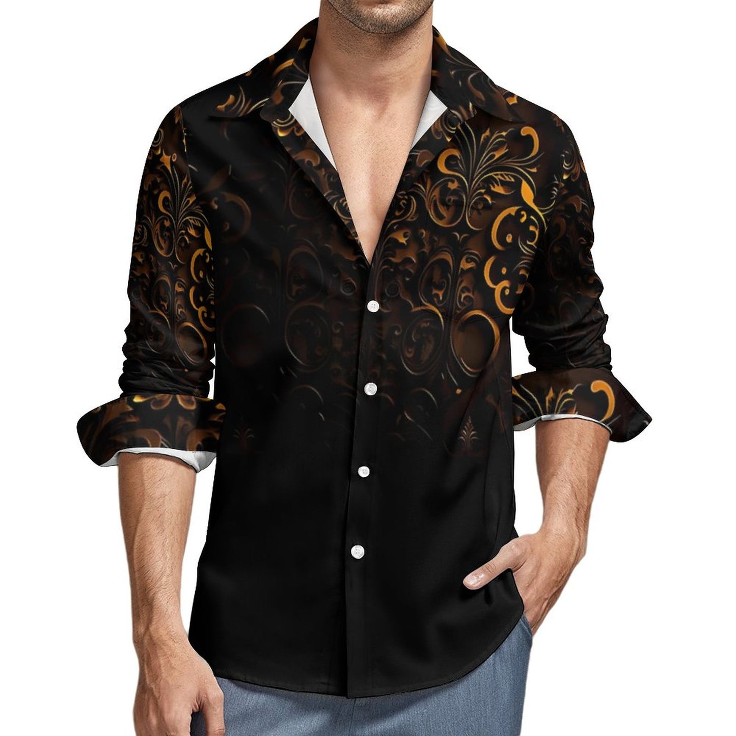 Men's Long Sleeve Shirt with Pocket LS (All-Over Printing)
