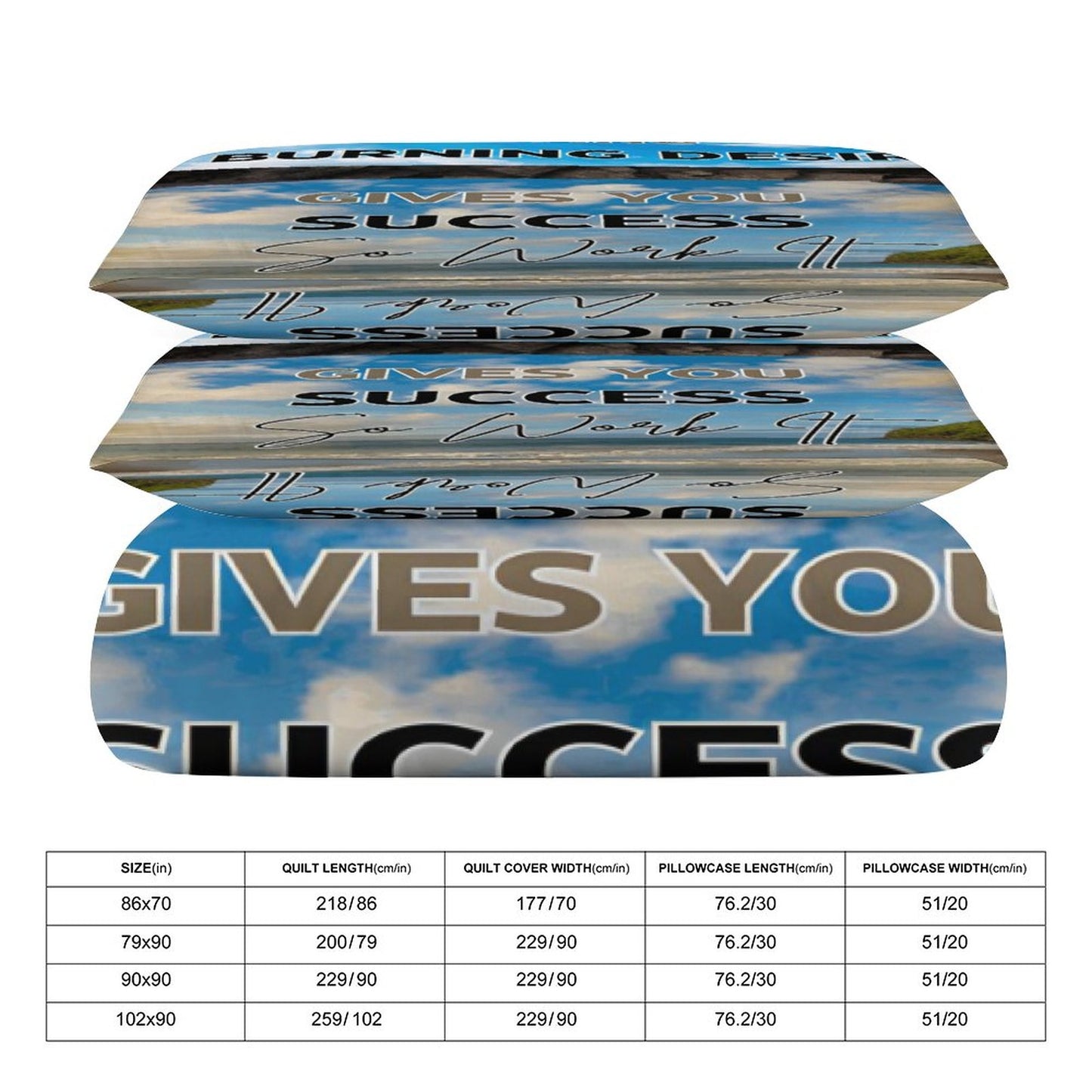 3-Piece Bedding Set-86"×70"/ 218×177cm (Dual-sidede Printing)