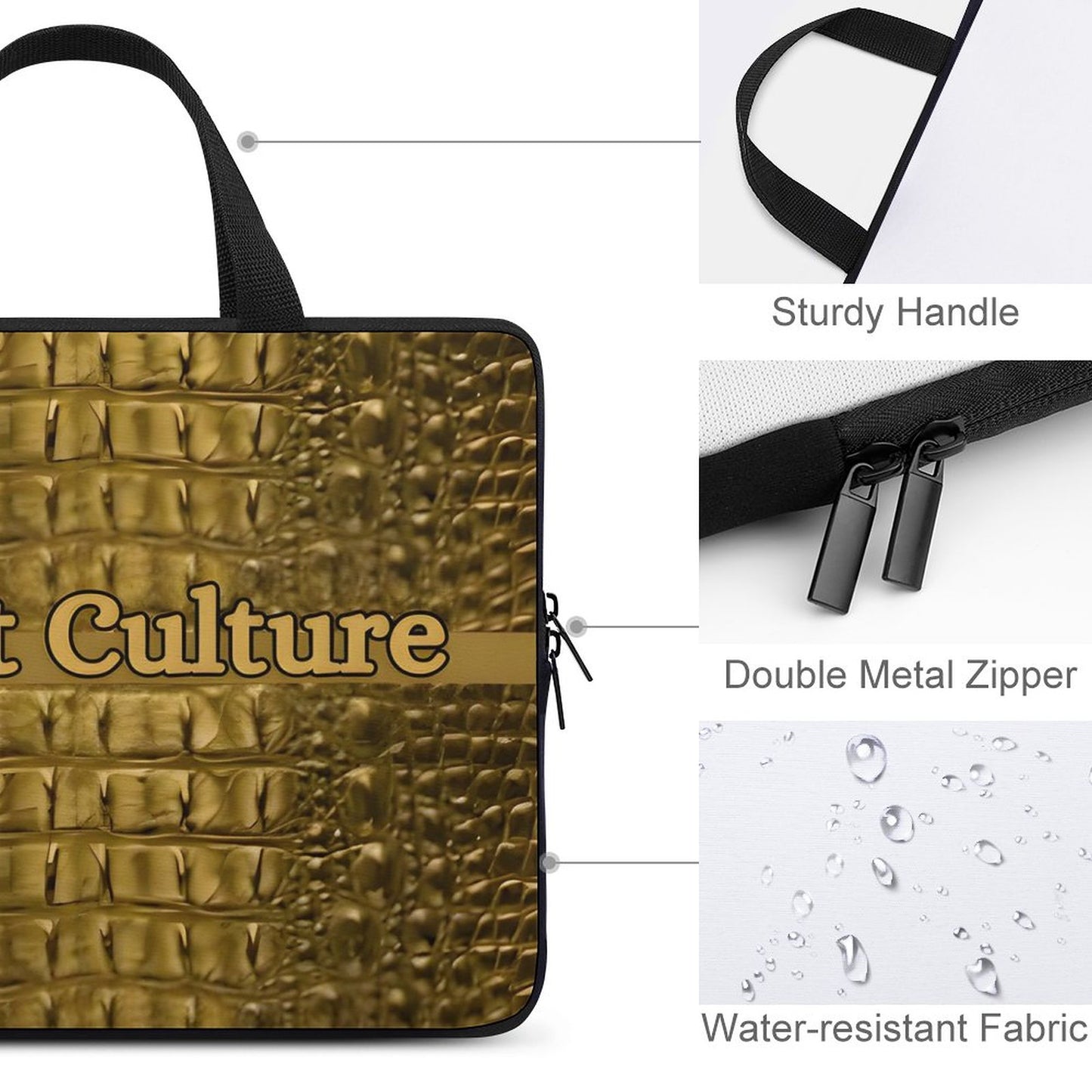 STREET CULTURE Alligator Laptop Case-sizes: 10"-17"