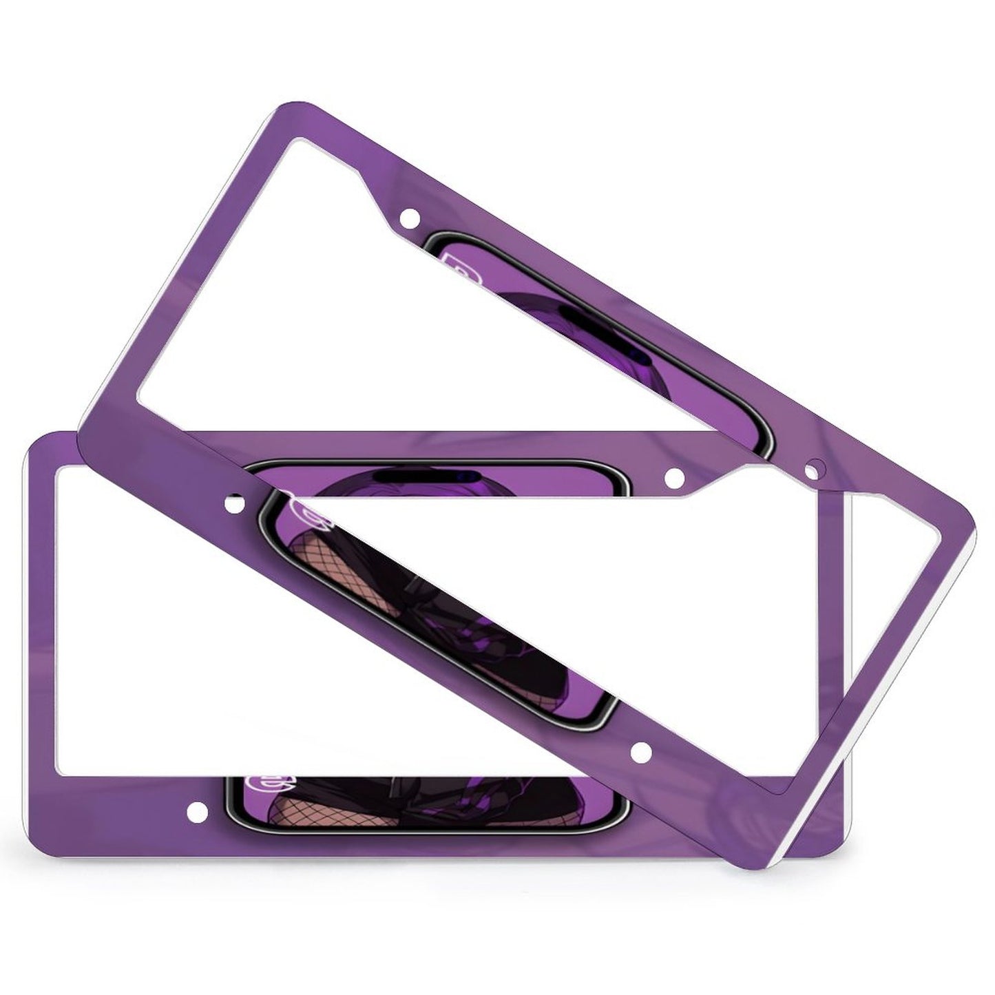 License Plate Frames with 4 Round Holes (1 Pair)