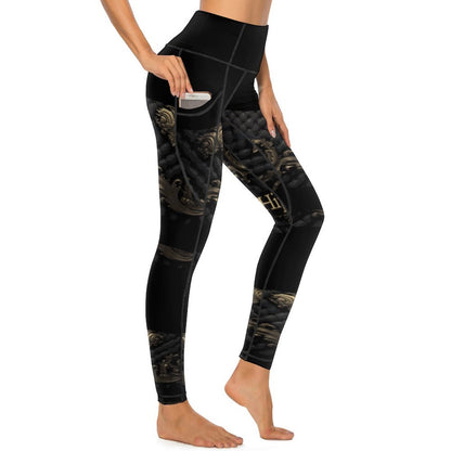 Custom Printed Yoga Pants with 2 Pockets CE003 (All-Over Printing)