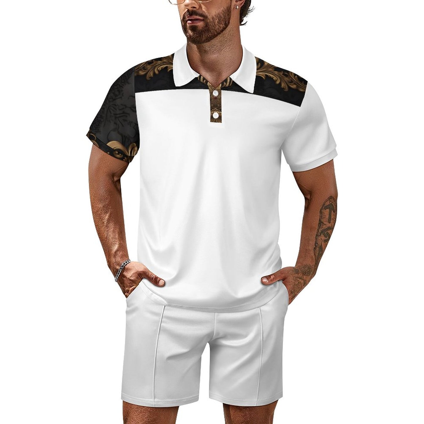 200gsm Short Sleeve Men's POLO Shirt Set A46TZ (All-Over Printing)