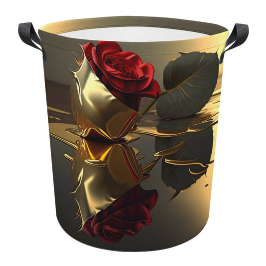 Oxford Collapsible Laundry Basket-ROSE ON GOLD