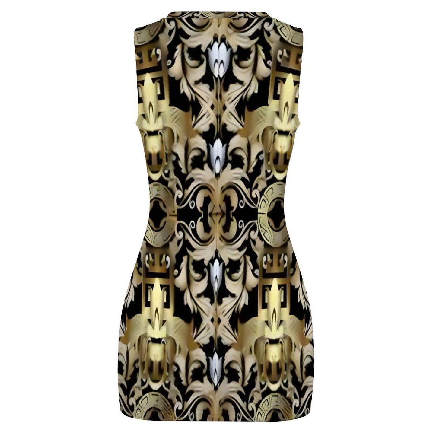Cutout Bodycon Slim Fit Dress BEQ (All-Over Printing)