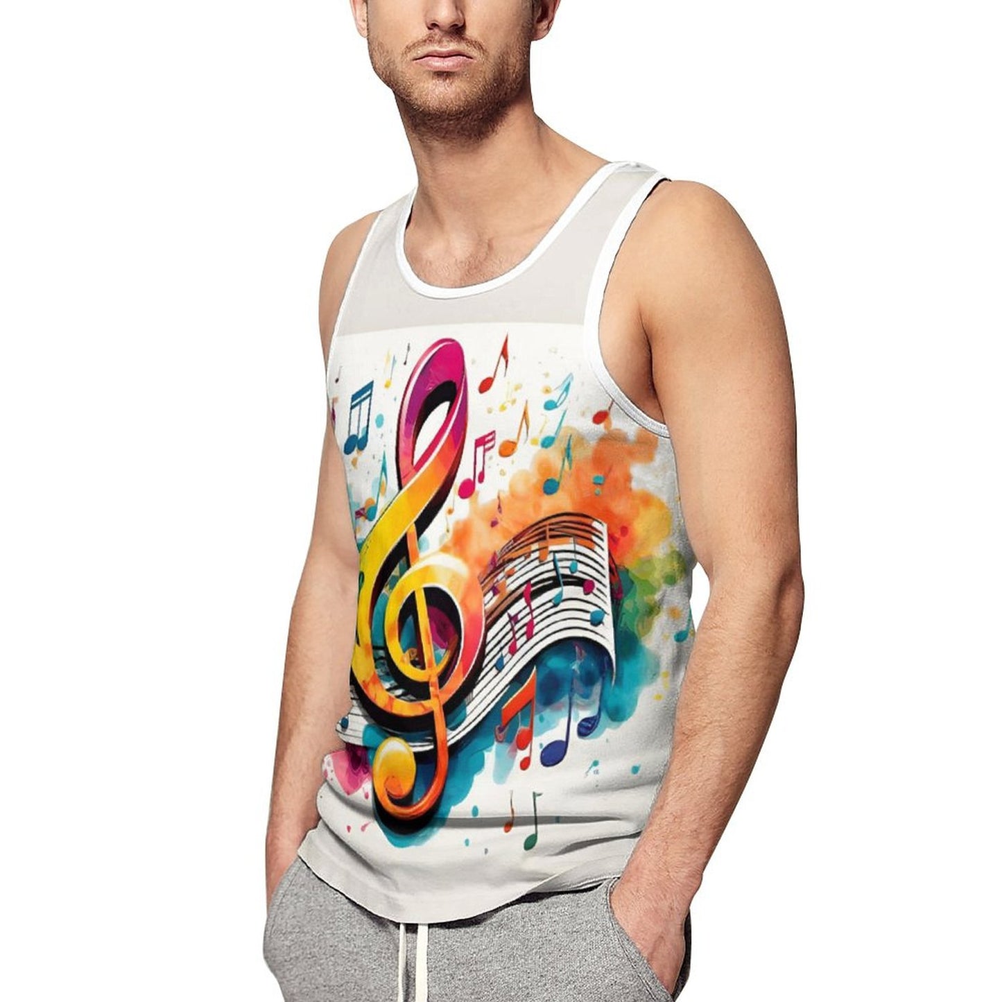 MUSIC GRAFFITI Men's Tank Top-SMALL-5XL