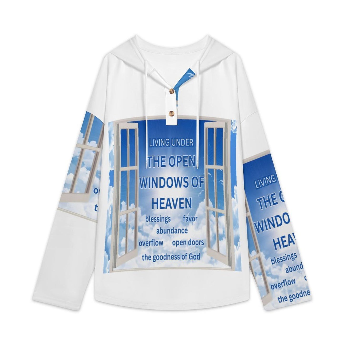 170gsm Women's Button Up Hoodie(All-Over Printing)