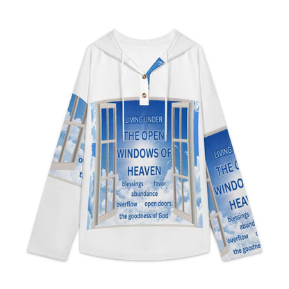 170gsm Women's Button Up Hoodie(All-Over Printing)