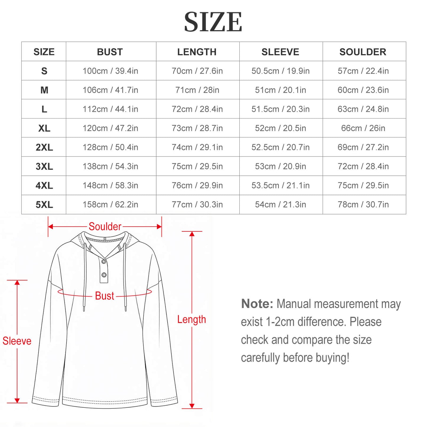 170gsm Women's Button Up Hoodie(All-Over Printing)