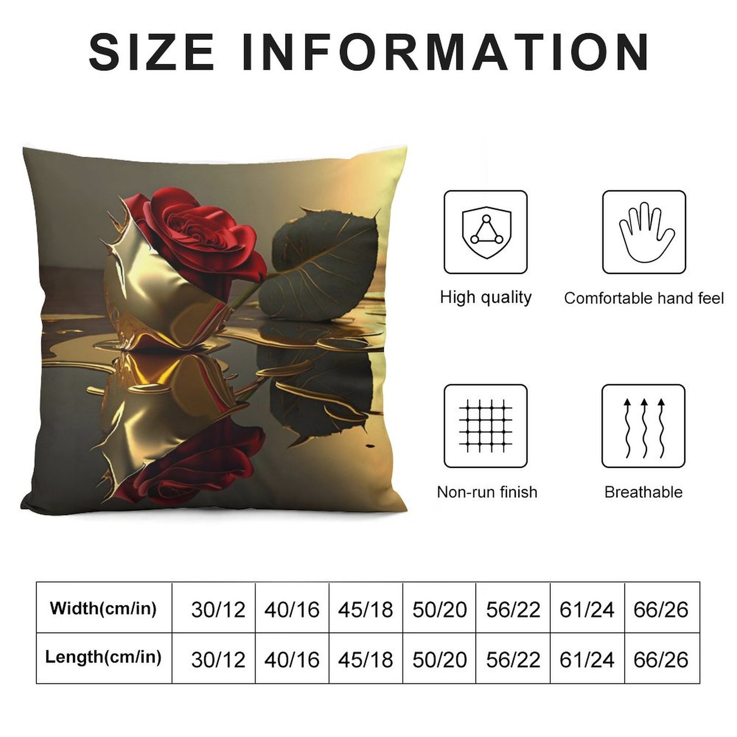 ROSE IN GOLD Plush Pillowcase Set of 4